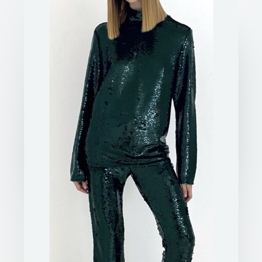Zara Green Sequin Top
